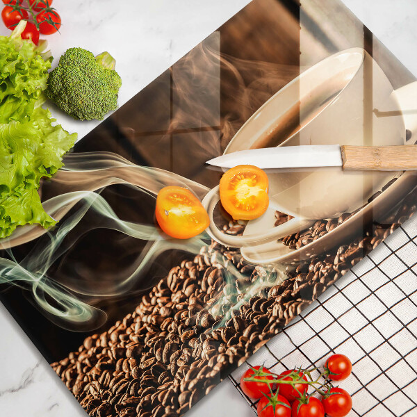 Üveg vágódeszka Csésze és kávébab