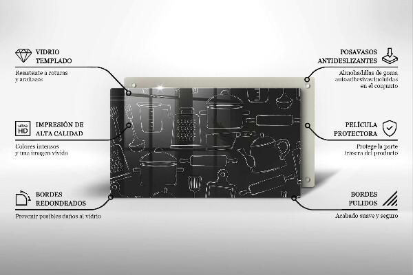 Üveg vágódeszka Rajzfilm konyhai kiegészítők