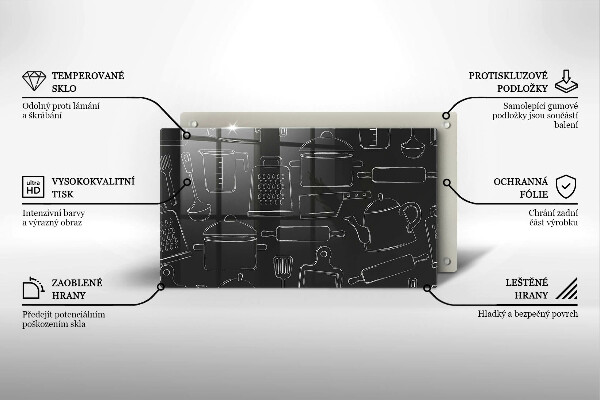 Üveg vágódeszka Rajzfilm konyhai kiegészítők
