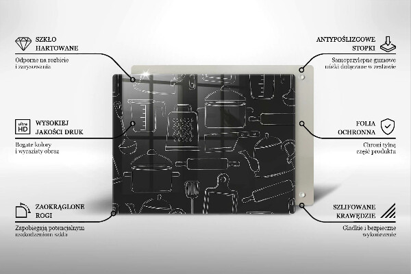 Üveg vágódeszka Rajzfilm konyhai kiegészítők