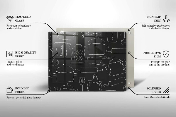 Üveg vágódeszka Rajzfilm konyhai kiegészítők