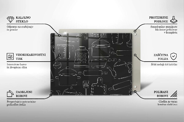 Üveg vágódeszka Rajzfilm konyhai kiegészítők
