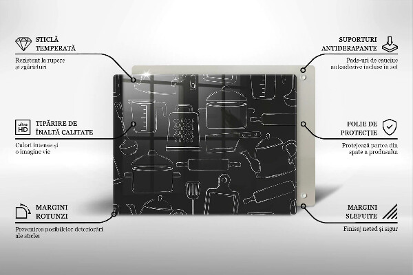 Üveg vágódeszka Rajzfilm konyhai kiegészítők