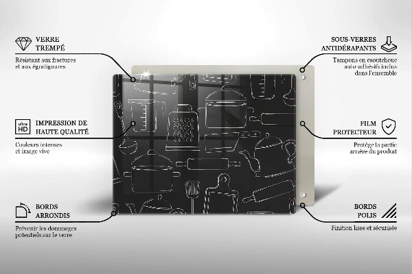 Üveg vágódeszka Rajzfilm konyhai kiegészítők