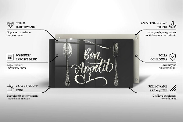 Üveg vágódeszka Bon Appetit