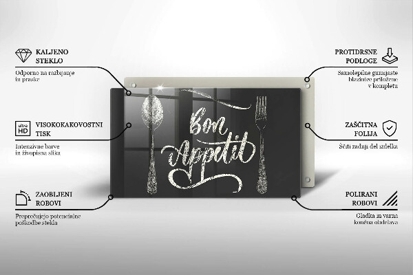 Üveg vágódeszka Bon Appetit