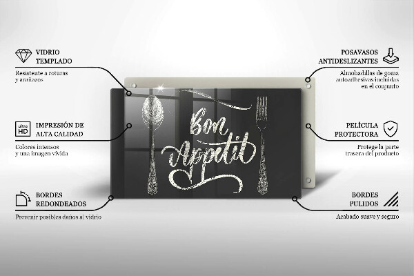 Üveg vágódeszka Bon Appetit