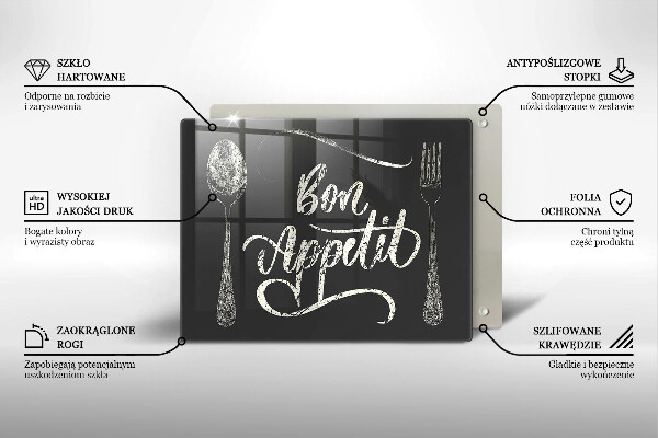 Üveg vágódeszka Bon Appetit