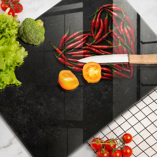 Üveg vágódeszka Chili paprika szív