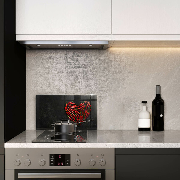 Üveg vágódeszka Chili paprika szív