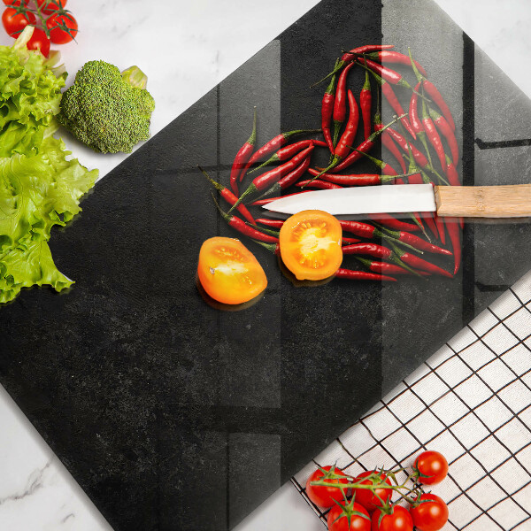 Üveg vágódeszka Chili paprika szív