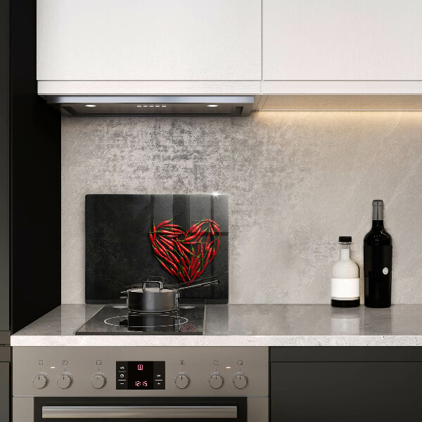 Üveg vágódeszka Chili paprika szív