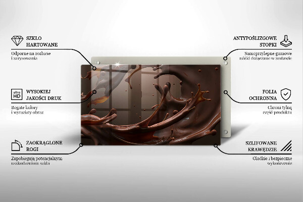 Üveg vágódeszka Folyékony csokoládé