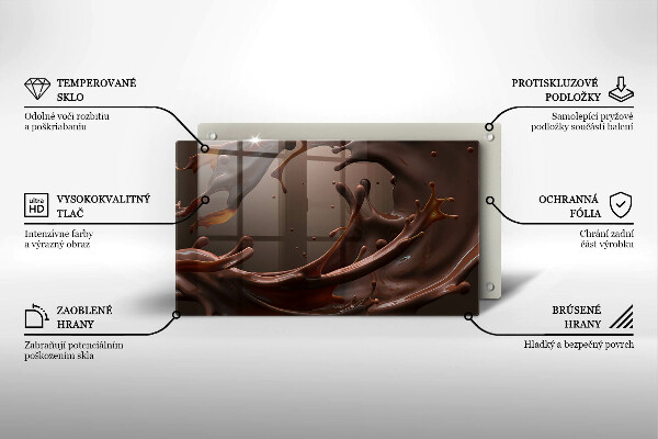 Üveg vágódeszka Folyékony csokoládé