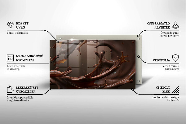 Üveg vágódeszka Folyékony csokoládé