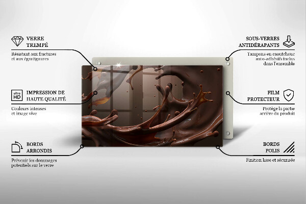 Üveg vágódeszka Folyékony csokoládé