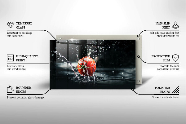 Üveg vágódeszka Paradicsom vízben