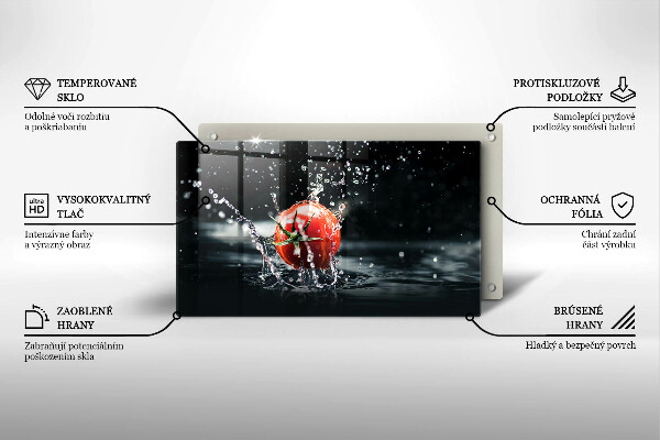 Üveg vágódeszka Paradicsom vízben