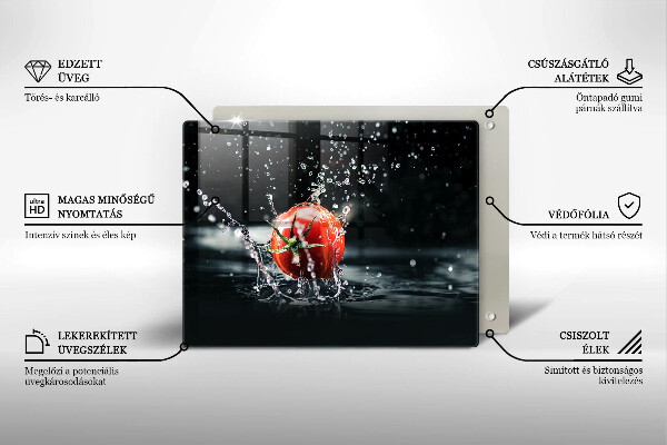 Üveg vágódeszka Paradicsom vízben