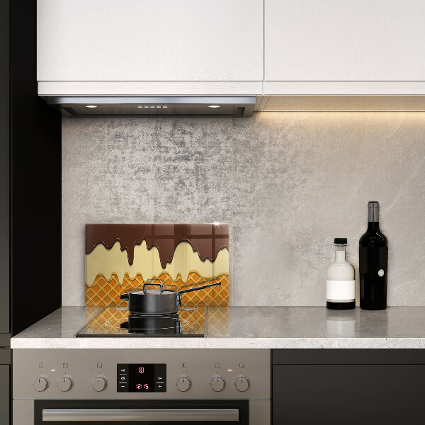 Üveg vágódeszka Fagylalt tölcsér illusztráció