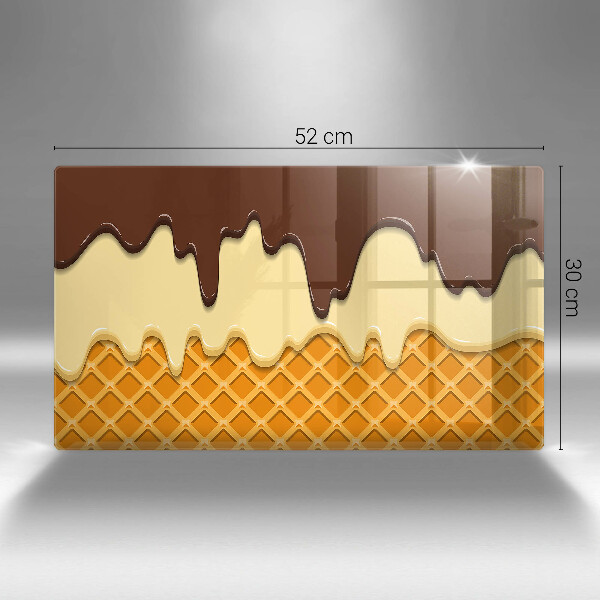 Üveg vágódeszka Fagylalt tölcsér illusztráció