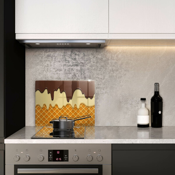 Üveg vágódeszka Fagylalt tölcsér illusztráció