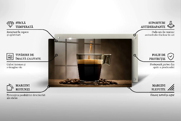 Üveg vágódeszka Üveg és kávébab