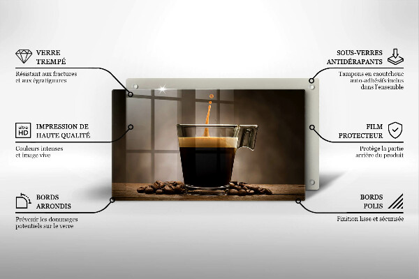 Üveg vágódeszka Üveg és kávébab