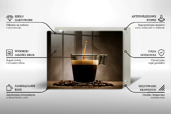 Üveg vágódeszka Üveg és kávébab