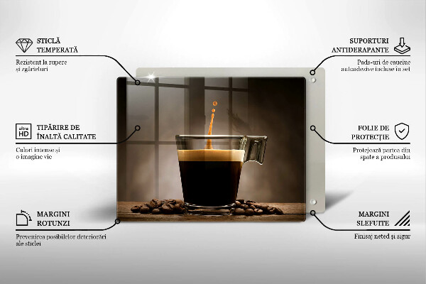 Üveg vágódeszka Üveg és kávébab