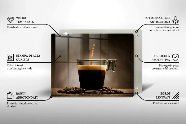 Üveg vágódeszka Üveg és kávébab