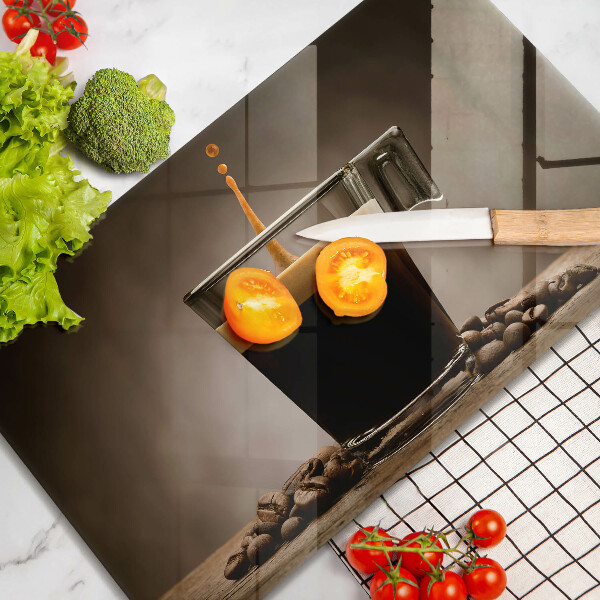 Üveg vágódeszka Üveg és kávébab