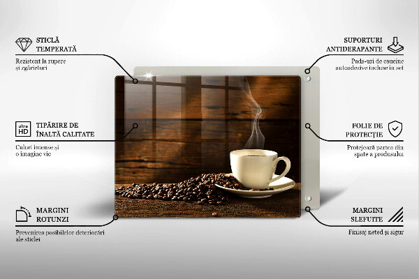 Üveg vágódeszka Fa kávéscsésze