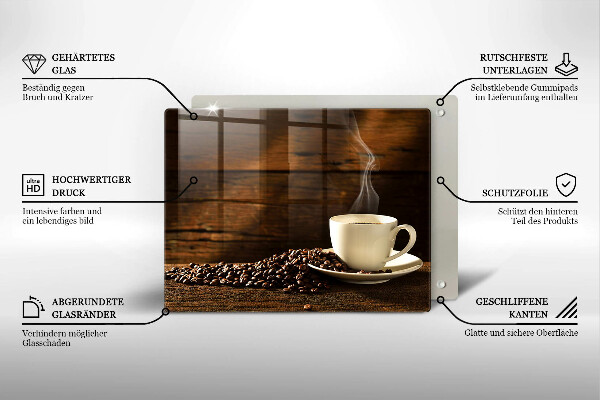 Üveg vágódeszka Fa kávéscsésze