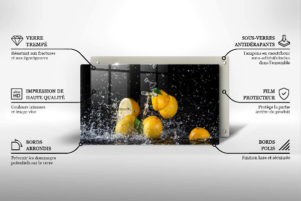 Üveg vágódeszka Lédús citrom gyümölcs