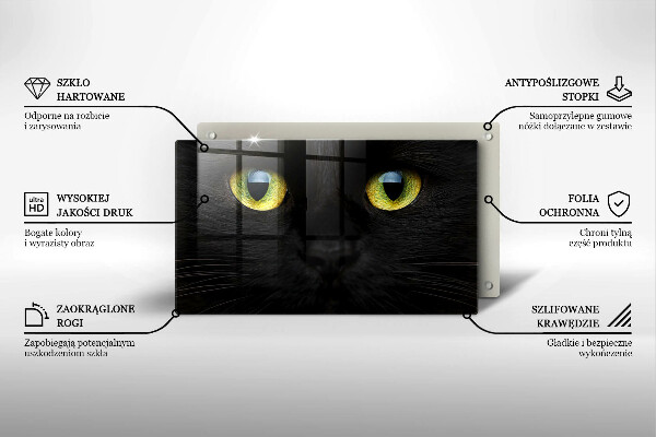 Üveg vágódeszka Állati macska szeme