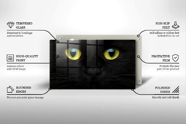 Üveg vágódeszka Állati macska szeme