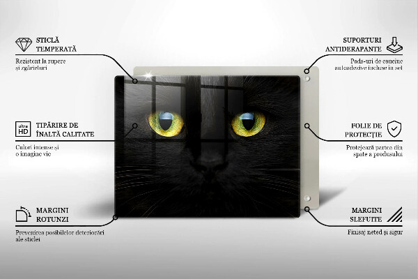 Üveg vágódeszka Állati macska szeme