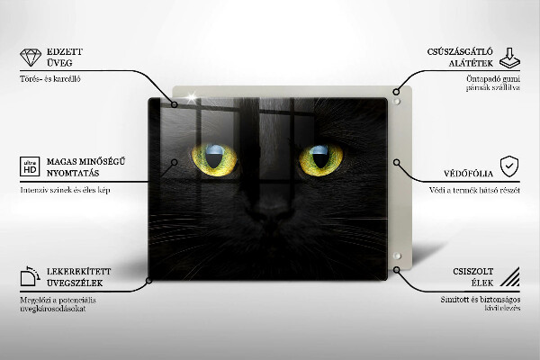 Üveg vágódeszka Állati macska szeme