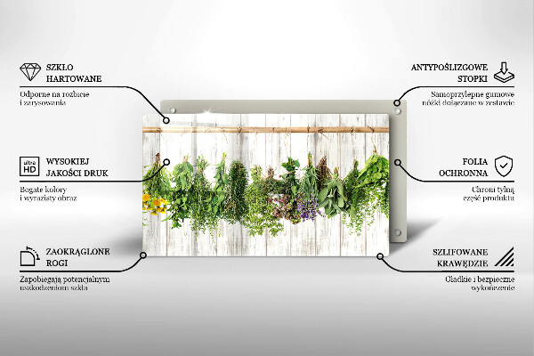 Üveg vágódeszka Szárított gyógynövények és növények
