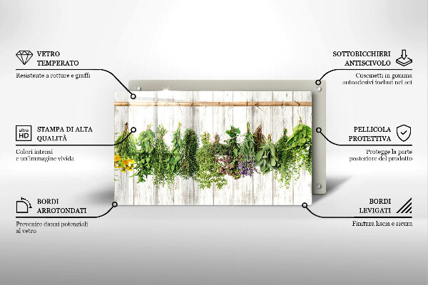 Üveg vágódeszka Szárított gyógynövények és növények