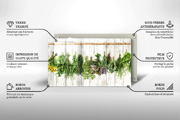 Üveg vágódeszka Szárított gyógynövények és növények