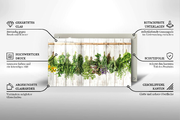 Üveg vágódeszka Szárított gyógynövények és növények