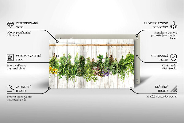 Üveg vágódeszka Szárított gyógynövények és növények