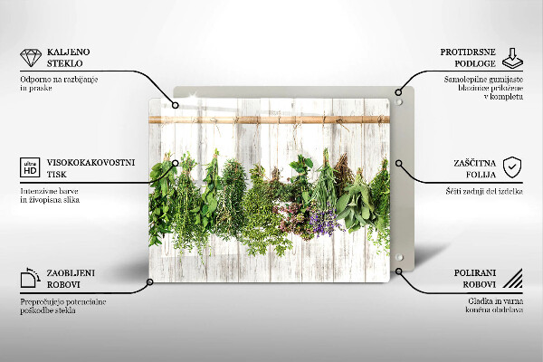 Üveg vágódeszka Szárított gyógynövények és növények