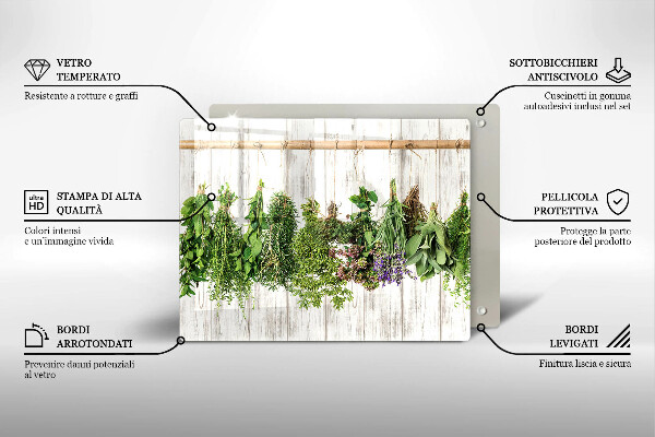Üveg vágódeszka Szárított gyógynövények és növények