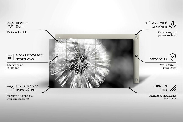 Üveg vágódeszka Finom gyermekláncfű