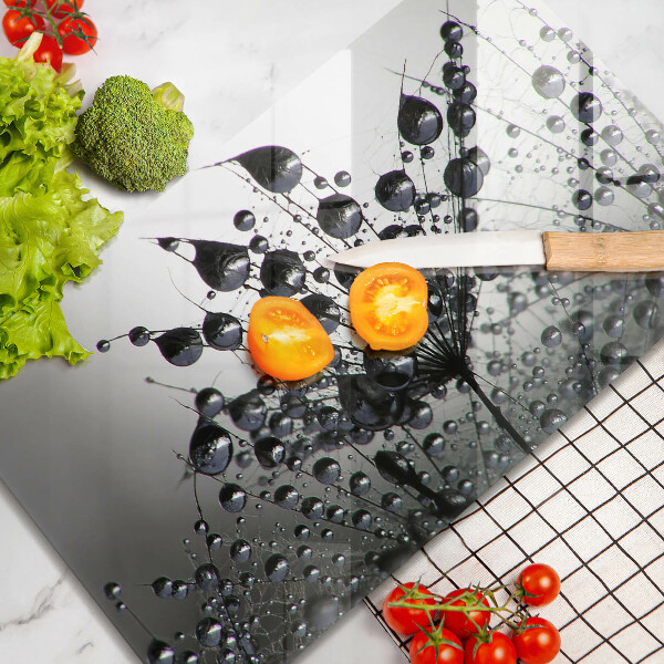 Üveg vágódeszka Pitypang és harmat