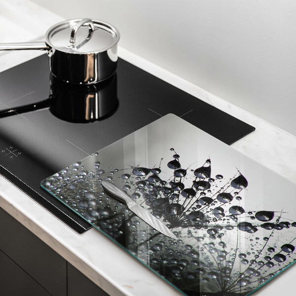 Üveg vágódeszka Pitypang és harmat