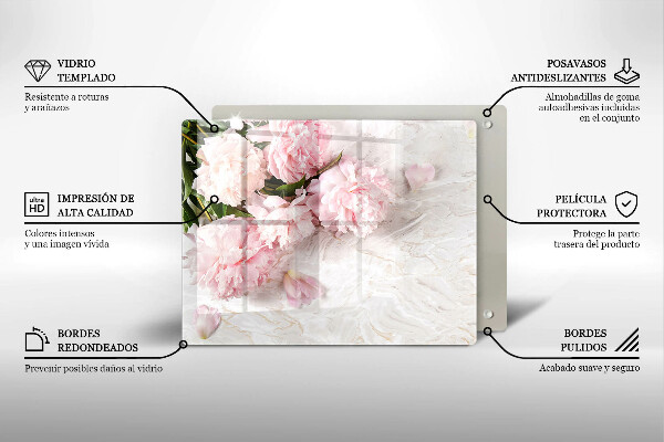 Üveg vágódeszka Finom rózsa virágok